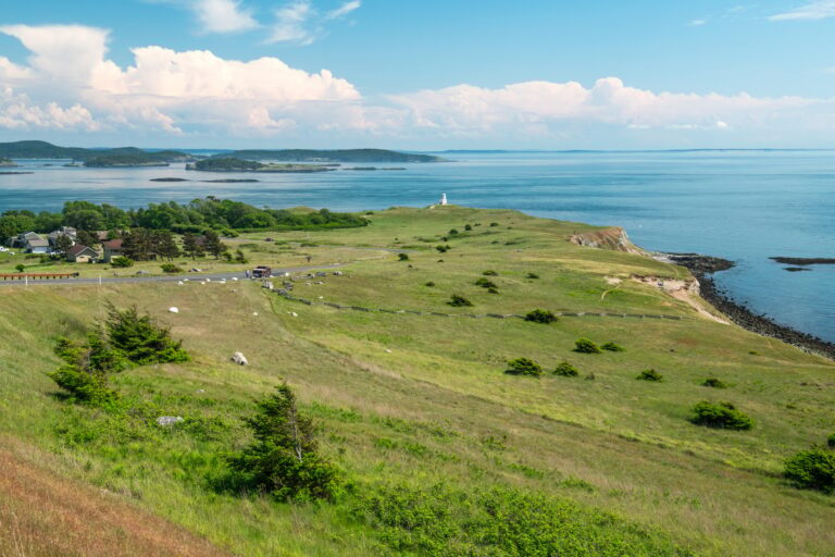 Aerial shot of the San Juan Island in Washington, USA